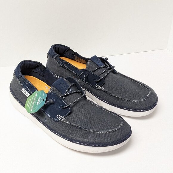 Clarks Higley Tie Boat Shoes, Navy, Men´s 11 M
